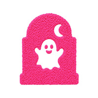 Échantillon accepté, Patch personnalisé en chenille fluorescente motif citrouille, thermocollant, logo rouge, pour vêtements de fête d'Halloween par EYD