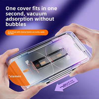 Verre trempé anti-poussière pour installation facile, compatible iPhone Duo/18 Pro Max/18 Pro, protection intégrale HD anti-espion, anti-traces, antichoc, sans bulles