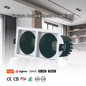 Spots carrés multicolores à <span class=keywords><strong>double</strong></span> tête, éclairage de plafond intelligent Wi-Fi COB, haute qualité, pour magasins de vêtements et événements - Product Image 1
