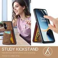 Coque arrière en cuir PU pour téléphone portable One Plus Nord CE3 lite avec bouton de support