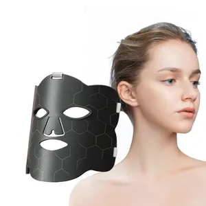 Infrared red LED therapy foldable silicone face and neck care beauty facial mask manufacturer supports customized logo