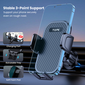 Topk D42-G 360 Bằng Rotation Mạnh Mẽ Xe Di Động Nhanh Chóng Khóa Không Khí Vent Điện Thoại Chủ Đứng - Product Image 5