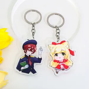 WholeSale Acrylic Glitter Epoxy Holographic Keychain Transparent Anime Custom Personalise Acrylic Keychains Pendant