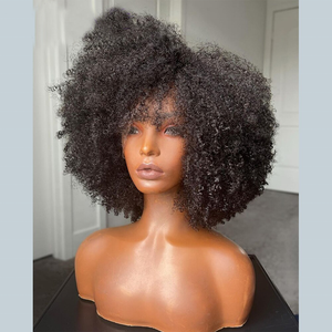 Ngắn xoăn 4C afro kinky xoăn tóc con người tóc giả afro kinky xoăn với 4C kết cấu chân tóc glueless giá rẻ - Product Image 2
