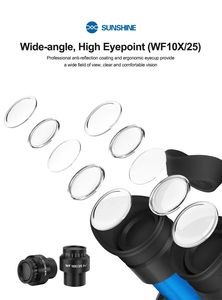 <span class=keywords><strong>Microscope</strong></span> stéréoscopique trinoculaire SUNSHINE M9T - B11, <span class=keywords><strong>zoom</strong></span> 6-45X, interface 0.5CTV, grand plan de travail pour outils de réparation de téléphones - Product Image 5