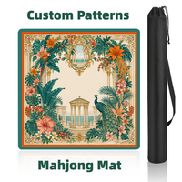 Tapis de Mahjong Géométrique Rétro Moderne Pliable en Néoprène de 33 Pouces, Antidérapant, pour Mahjong Américain, Vente en Gros, Cadeau Boutique, Jeu