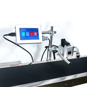 Impresora de inyección de tinta térmica en línea con pantalla de 5 pulgadas con dos cabezales de impresión Máquina de codificación TIJ continua - Product Image 2