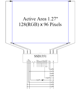 Topwin 1.27 ''1.27 אינץ 1.27 אינץ 128x96 מלא צבע oled תצוגת מודול ssd1351 נהיגה IC עם PCB לוח 2 ~ 4 חורי הרכבה - Product Image 4