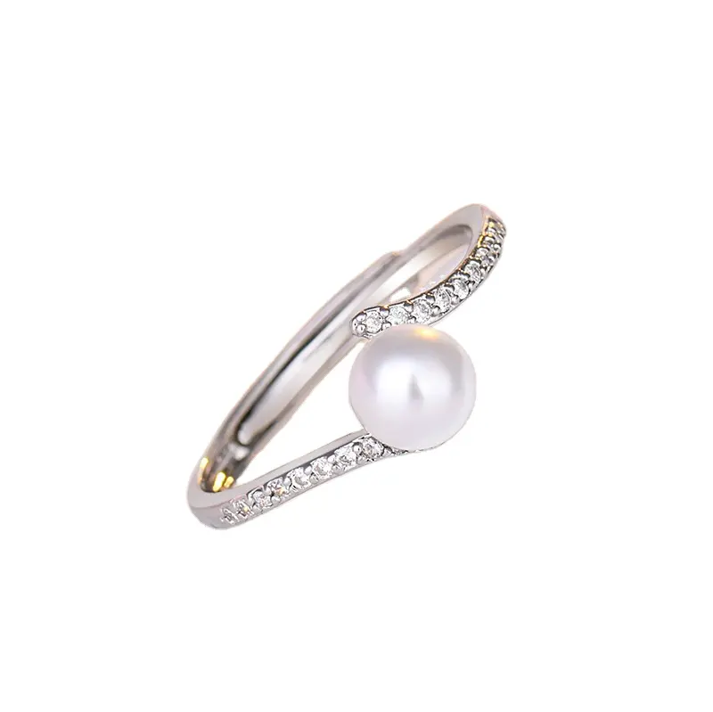 Romantic Pearl Rings For Women Luxury Wedding Anniversary Accessories Engagement Rings For Female Rings Jewelry