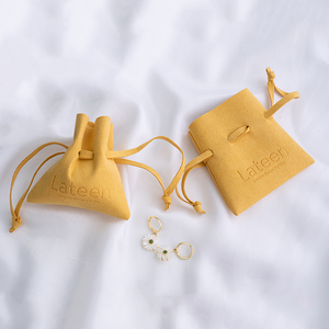 High Quality Necklace Bracelet <b>Watch</b> Gift Bag Custom Deboss LOGO Small Velvet Drawstring Jewelry Microfiber Pouches - Product Image 6