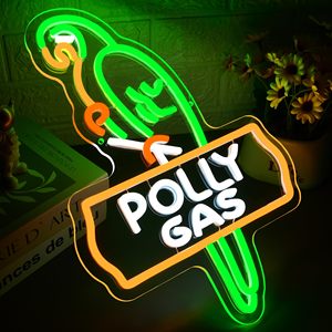 Enseigne néon LED personnalisée <span class=keywords><strong>Polly</strong></span> Gas pour décoration murale, motif perroquet et essence, pour garage, station-service, chambre <span class=keywords><strong>de</strong></span> homme, salle <span class=keywords><strong>de</strong></span> <span class=keywords><strong>jeux</strong></span>, bar, restaurant - Product Image 2