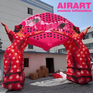 Arco Inflable Comercial de Alquiler con Diseño de Dama Española con <span class=keywords><strong>Puntos</strong></span> <span class=keywords><strong>Rojos</strong></span>, Arco Inflable con Personaje Impreso Digitalmente - Product Image 2