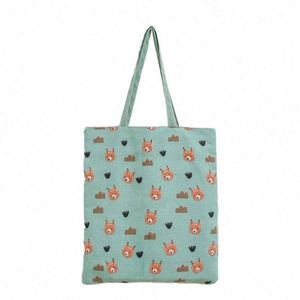 Bolsas de Compras Promocionales de Lona de Algodón Reutilizables con Impresión a Doble Cara en Verde, Sublimación y Logotipo Personalizado - Product Image 1