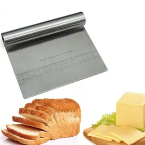 New Arrival Kitchen Stainless Steel Empanada Pizza Dough Pastry Scraper Bread Cutter Cake Separator Knife with Measuring Scale