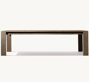 Juego de Mesa y Sillas de Comedor Rectangular de Madera Maciza de Diseño Moderno Americano <span class=keywords><strong>MARBELLA</strong></span> para Exteriores, para Sala de Estar, Hotel, Villa - Product Image 2
