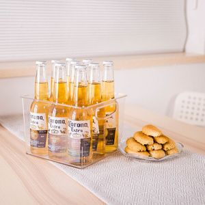 Fridge Organizer High Quality PET Transparent Square Storage Fridge Bins Fridge Organizer