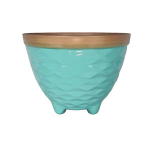 Pot de fleurs en PP complet, motif <span class=keywords><strong>pied</strong></span>é, brillant et émaillé, léger, durable, multicolore, avec trou de drainage pour la maison et le jardin - Product Image 4