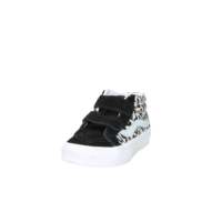 Chaussures de skate montantes pour filles, tige en toile respirante, semelle intermédiaire en EVA, semelle extérieure en caoutchouc, noir, blanc, imprimé léopard, fermeture auto-agrippante