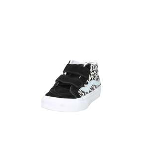 Zapatillas Vans para Niña, Negras con Estampado de Leopardo Blanco, Cierre de Velcro, Estilo Skate de Caña Alta - Product Image 2