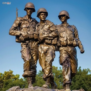 Statue commémorative en bronze coulée publique extérieure personnalisée grandeur nature qu'aucun <span class=keywords><strong>homme</strong></span> ne laisse derrière Sculpture en bronze pour décor commémoratif - Product Image 5