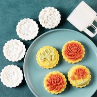 6 Style Dekorations werkzeug Mid Autumn Festival DIY Hand druck Fondant Moon Kuchen form Runde/Quadrat Blume Mooncake Mould Set