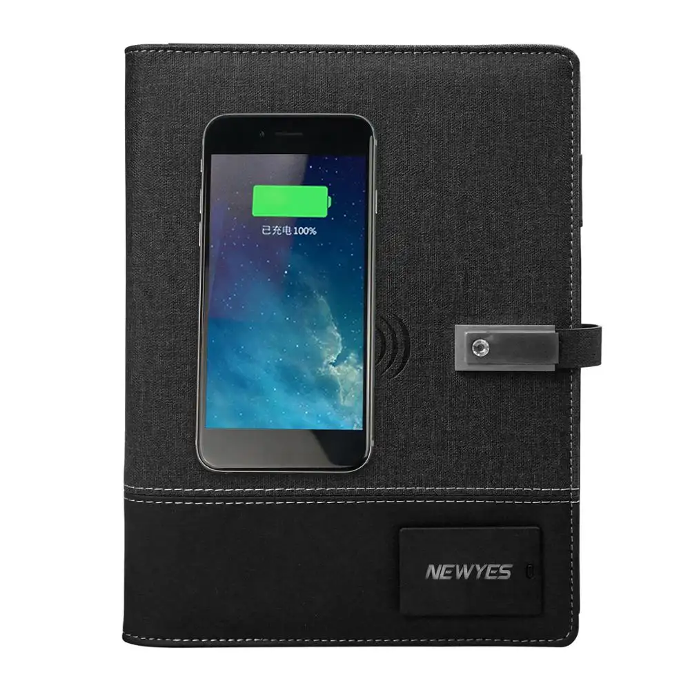 Newyes A5 Business Wireless Agenda Smart Diary Notebook mit Power Bank und USB-Flash-Laufwerk