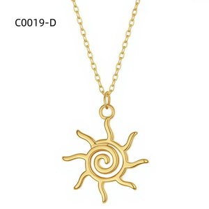 Collar con Colgante de Sol Amy Amy, Chapado en Plata, Acero Inoxidable, Minimalista, para Uso Diario de Mujeres, con Caja de Regalo, Cadena C0019 - Product Image 4