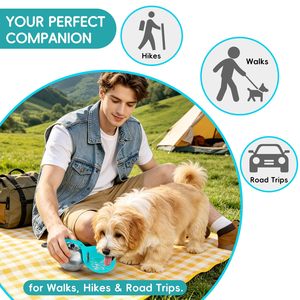ZMaker 2026 <span class=keywords><strong>Bottiglia</strong></span> d'Acqua per Cani 2 in 1 in Acciaio Inox Portatile Pieghevole Regolabile con Ciotola in Silicone - Product Image 6