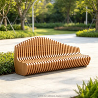 Banco Biomimético Ondulado Multicapa Y518, Resistente al Desgaste, Mueble Público Personalizado para Zonas de Descanso en Exteriores en la Calle de la Ciudad