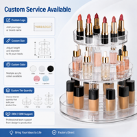 Organisateur de maquillage en acrylique avec plusieurs compartiments de rangement pour collection de cosmétiques