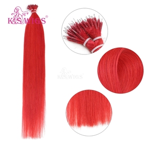 Extensiones de Cabello Humano Virgen K.SWIGS Rojo Brillante con Anillo Nano, Cutícula Alineada, Duraderas, Suaves, Reutilizables, Lisas, Naturales y Saludables - Product Image 1