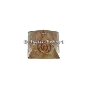 Pirámide de Orgonita Pequeña de Cuarzo Dorado, Gema Curativa para el Desarrollo Mental, Reiki, Feng Shui y Amor, Hecha a Mano - Product Image 2