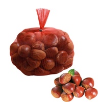 Nouvelle Récolte Sac en filet rouge avec étiquette châtaigne Sac en filet à cordon personnalisé imprimé pour l'exportation en gros de châtaignes chinoises fraîches