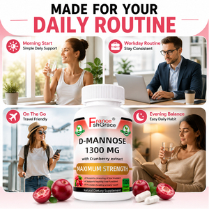 Complément alimentaire GMP Factory Shecome D Mannose 1300mg avec extrait de canneberge pour soutenir la santé des voies urinaires chez l'adulte, capsules de D Mannose - Product Image 3