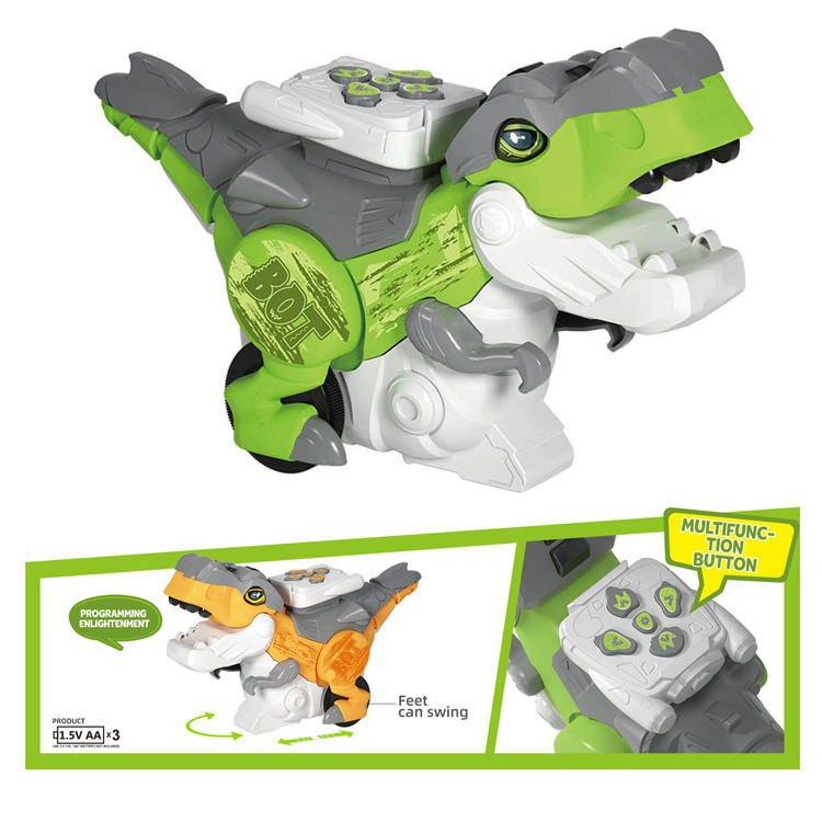 JACKOTOYS Rc Remote Control Dinosaur Robot Toys Battery Operated T-rex  Dinosaur Programming Robot Dinosaur Toy Set