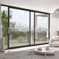 Pintu Kaca Modern Berlapis Ganda Multi-Panel Aluminium Panoramic yang Tahan Lama untuk Interior Villa, Kantor, Kamar Tidur