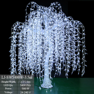 Árbol <span class=keywords><strong>de</strong></span> Navidad Decorativo para Exteriores, Árbol <span class=keywords><strong>de</strong></span> <span class=keywords><strong>Sauce</strong></span> Llorón Artificial Iluminado con Luces LED Blancas/Verdes - Product Image 4