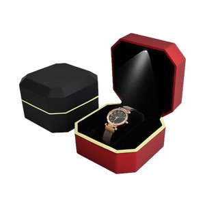 High End Octagonal Spray Paint with LED Light <strong>Watch</strong> Gift <strong>Box</strong> Velvet Universal <strong>Watch</strong> Packaging <strong>Box</strong> Customization - Product Image 5