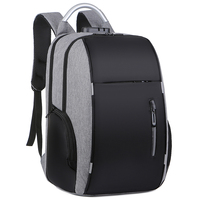 Sac à dos pour ordinateur portable unisexe antivol avec logo personnalisé, en tissu Oxford imperméable, avec verrouillage par mot de passe et port USB, idéal pour les voyages d'affaires - Vente en gros