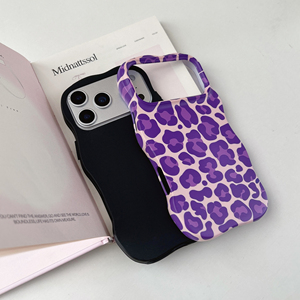 Ốp điện thoại iPhone Air 13 14 15 16 17 Pro Max họa tiết da báo thời trang 2 trong 1 chất liệu TPU+PC, viền sóng, cảm giác cầm thoải mái, vỏ cứng - Product Image 2