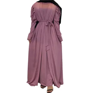 Ucuz açık abaya artı boyutu habaya kadınlar müslüman elbise abaya dubai türkiye müslüman moda başörtüsü elbise kaftan