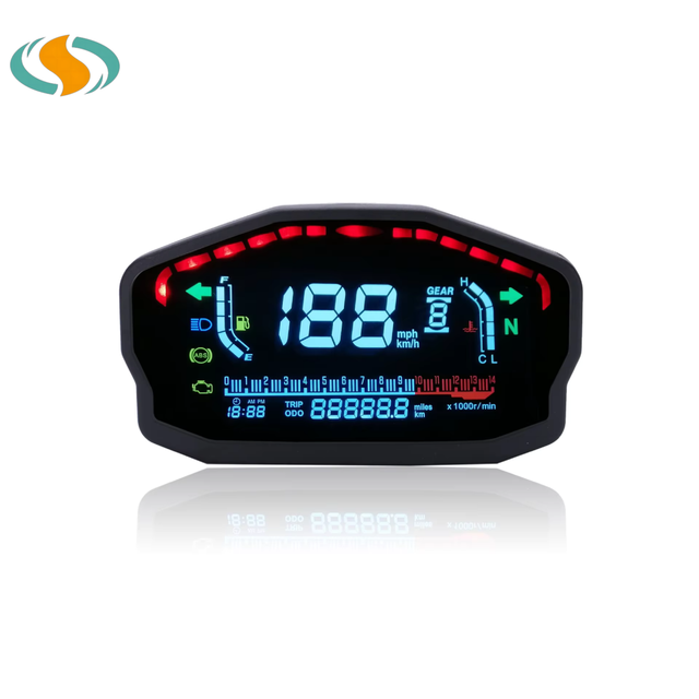 Motorcycle Universal LED LCD Speedometer Digital Backlight Odometer for BMW Honda Ducati Kawasaki Yamaha for 1 2 4 Cylinders