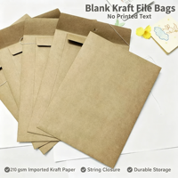 En stock : Enveloppe à documents en papier kraft plat vierge, style Hong Kong, format A4/A3/B4, pochette à documents épaissie pour contrats, type plat (sans soufflet)