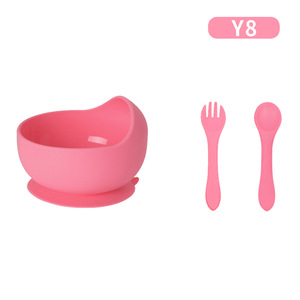 Ensemble de 3 pièces pour l'alimentation des bébés en silicone de qualité alimentaire sans BPA, comprenant un bol, une cuillère, une fourchette, des <span class=keywords><strong>couverts</strong></span> pour enfants, ensemble repas personnalisé pour bébé - Product Image 3