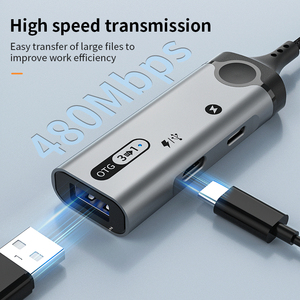 Nouvelle conception 8 broches vers <span class=keywords><strong>USB</strong></span> 3.0 ou <span class=keywords><strong>adaptateur</strong></span> OTG haute vitesse de type c avec <span class=keywords><strong>adaptateur</strong></span> de <span class=keywords><strong>prise</strong></span> pour écouteurs de type c tout en prenant en charge la charge rapide - Product Image 3