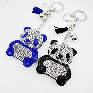Nouveau Porte-clés Créatif Panda Géant en Strass de Verre Écologique 3D, Pendentif pour Sac de Téléphone Portable, Décoration pour Ongles et Chaussures, Idéal Cadeau - Product Image 1
