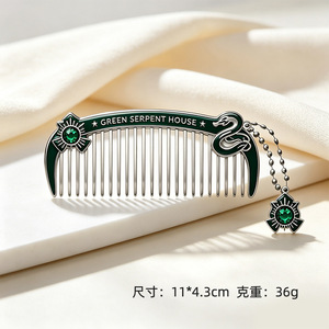 Peine para el <span class=keywords><strong>Cabello</strong></span> Estilo Vintage del Mundo Mágico, Peine Metálico Antiestático de Dientes Finos, Portátil, Escuela de Magia y Hechicería de Hogwarts - Product Image 6