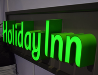 Letrero de Acrílico con Iluminación LED 3D Personalizado, para Uso Comercial en Exteriores, Empresas, Edificios, Autos, Bares, con Control Remoto y Fuente de Alimentación de CC