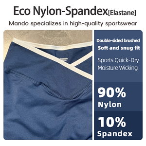 Ensemble de <span class=keywords><strong>sport</strong></span> pour <span class=keywords><strong>femme</strong></span> Yiwu avec logo personnalisé, élégant et durable, leggings et soutien-gorge à rayures blanches contrastées et taille en V - Product Image 4
