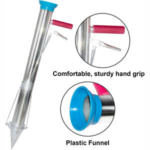 Transplanteur de semis à long manche, outil de plantation de bulbes, transplanteur manuel de jeunes plantes et légumes en acier inoxydable - Product Image 5